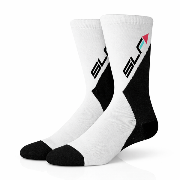SLF Socks - White w/ Black