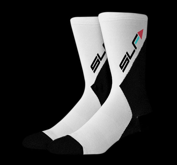 SLF Socks - White w/ Black